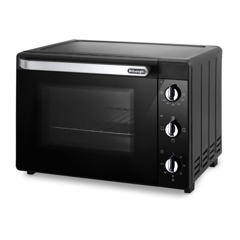 Mini-four - Chaleur tournante - DELONGHI - EO 40112.BK - Noir - Porte double vitrage - 40 L - 51,5 x 44 x 36 cm - 2000 W