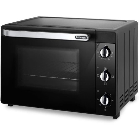 Mini-Backofen – Umluft – DELONGHI – EO 40112.BK – Schwarz – Doppelverglaste Tür – 40 l – 51,5 x 44 x 36 cm – 20