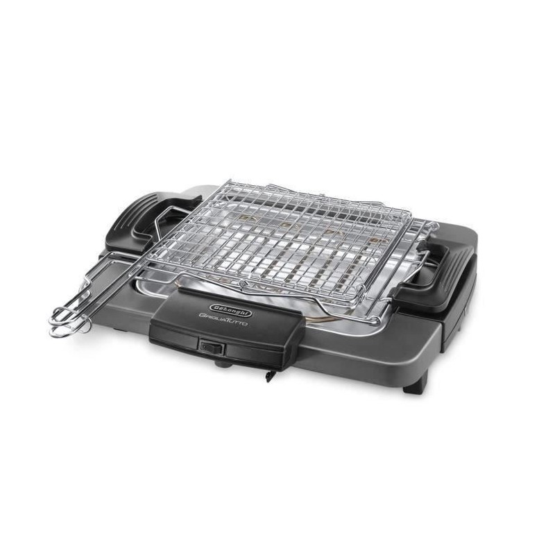 Barbecue électrique DELONGHI BQ60.X - Double grille - 1 900 W - Plateau aluminium amovible