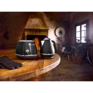Wasserkocher - DELONGHI - KBOV2001.BK - 2000 W - 1,7 l - Mattschwarz / Schokolade