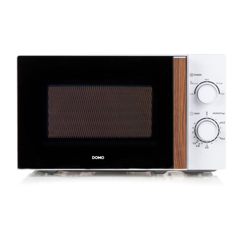 Four micro-ondes DOMO DO2720 - 20L - 700W - Minuterie 35mn - Fonction décongélation - L44 x P35,8 x H 25,8 cm - Blanc finition