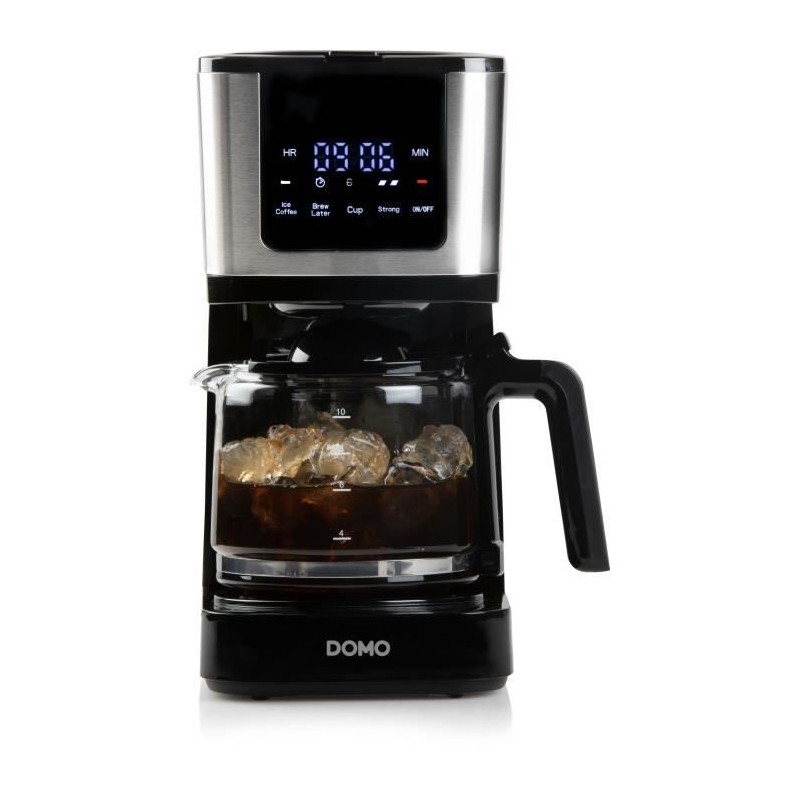 Filter coffee maker - DOMO - DO733K - 900 W - 4 to 10 cups - LCD screen - 3 intensities - Black