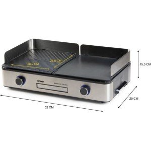 Genius Tischgrill - DOMO - DO9259G - 2 Kochzonen - Einstellbarer Th...