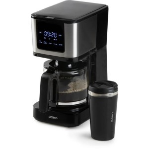 Filter coffee maker - DOMO - DO733K - 900 W - 4 to 10 cups - LCD screen - 3 intensities - Black