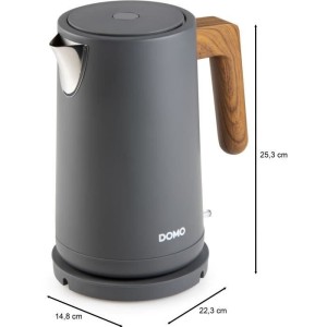 Wasserkocher - DOMO - DO9268WK - 2200 W - 1,7 L - 360°-Sockel - Schwarz / Holz