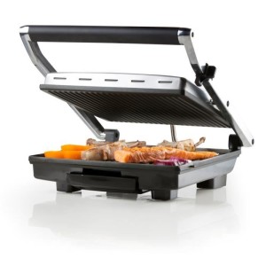 DOMO - Multifunction grill in stainless steel - Large teflon plates...