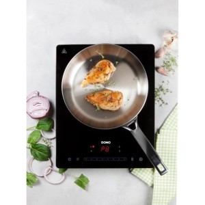 DOMO DO332IP - Induktionskochfeld 1 Feuer - 2000W - Touchscreen - Digitaler Timer 3h - 8 Leistungsstufen - 20cm