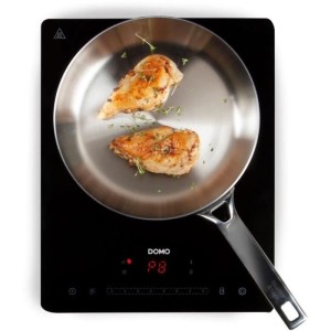 DOMO DO332IP - Induktionskochfeld 1 Feuer - 2000W - Touchscreen - Digitaler Timer 3h - 8 Leistungsstufen - 20cm