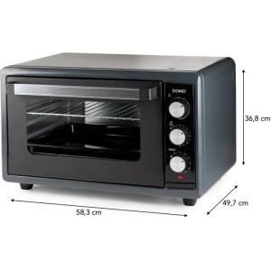 Four électrique multifonction XXL - DOMO - DO808GO 6 50 L - Noir - 2000 W- Jusqu'a 230° - Minuterie 90 min - 4 fonctions de ch