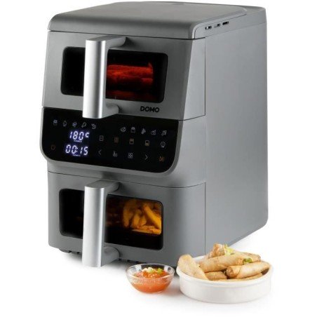 Ölfreie Fritteuse - DOMO - Airfryer DO550FR - Doppeltank 3,5 L + 6,...