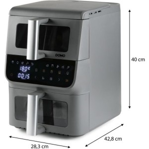 Ölfreie Fritteuse - DOMO - Airfryer DO550FR - Doppeltank 3,5 L + 6,...