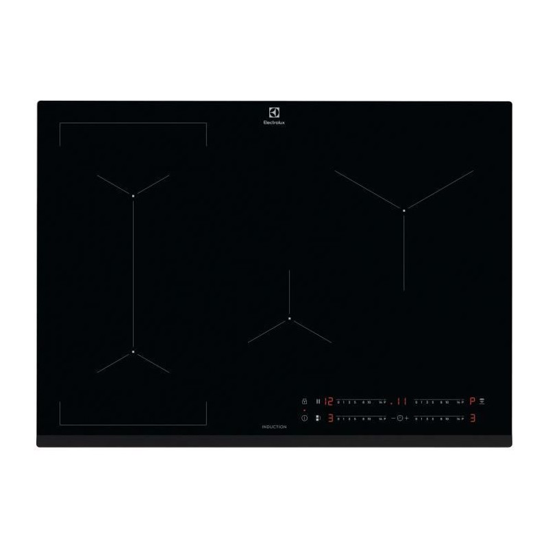 Plaque a induction - ELECTROLUX - 4 foyers - 71 x 52 cm - EIV734 - Noir