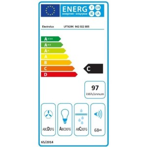 Dekorative Dunstabzugshaube - ELECTROLUX - LFT429K - 89,8 x 45 x 67,8 cm - Schwarz