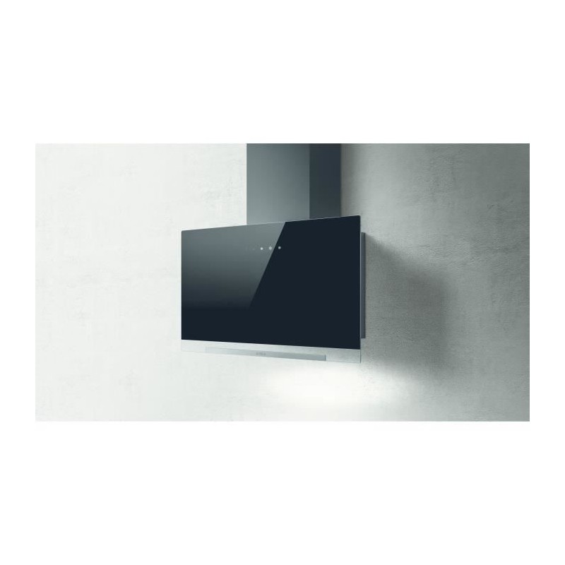 Hotte - ELICA - Aplomb - BL/A/60 - 58,8 x 65,5-99 x 25 cm - Verre noir / Gris anthracite