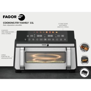 Friteuse sans huile - FAGOR - FG10AF - 11L - 2400W - Double cuve - Ecran digital - 8 programmes - Airfryer famille
