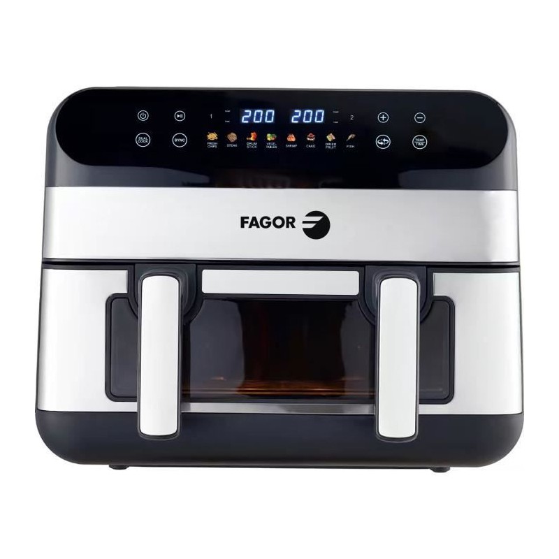 Ölfreie Fritteuse – FAGOR – Airfryer FGF10 – 10 l – 2400 W – Touchscreen – 8 voreingestellte Modi – großer Garta