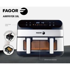 Ölfreie Fritteuse – FAGOR – Airfryer FGF10 – 10 l – 2400 W – Touchscreen – 8 voreingestellte Modi – großer Garta