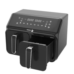 Airfryer 8L - FAGOR - Ölfreie Fritteuse 2 Tanks à 4L - 2200W - 8 Programme - Schwarz