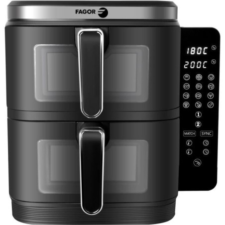 FAGOR oil-free fryer - Airfryer FGD11 - Capacity 11L - Double tanks 5.5 L - 12 cooking programs - 2800W