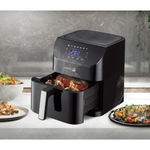 Ölfreie Fritteuse – FAGOR – Airfryer XL – 8 l – 1800 W – Touchscreen – 7 Kochvoreinstellungen – Timer – Schwarz