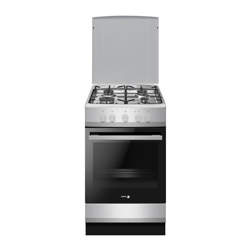 Cuisiniere a gaz - FAGOR-FACG202S - 4 foyers - 74 L - 50 x 60 cm - Silver