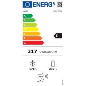 Amerikanischer Kühlschrank - HAIER - SBS 90 Serie 3 HSR3918EIPB - Klasse E - 515 L - 180 x 90 x 65,9 cm - Schwarz