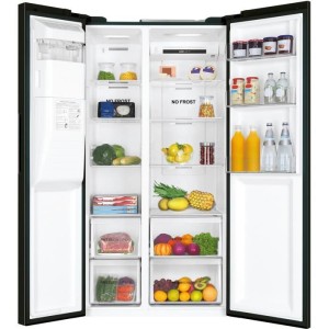 Amerikanischer Kühlschrank - HAIER - SBS 90 Serie 3 HSR3918EIPB - Klasse E - 515 L - 180 x 90 x 65,9 cm - Schwarz