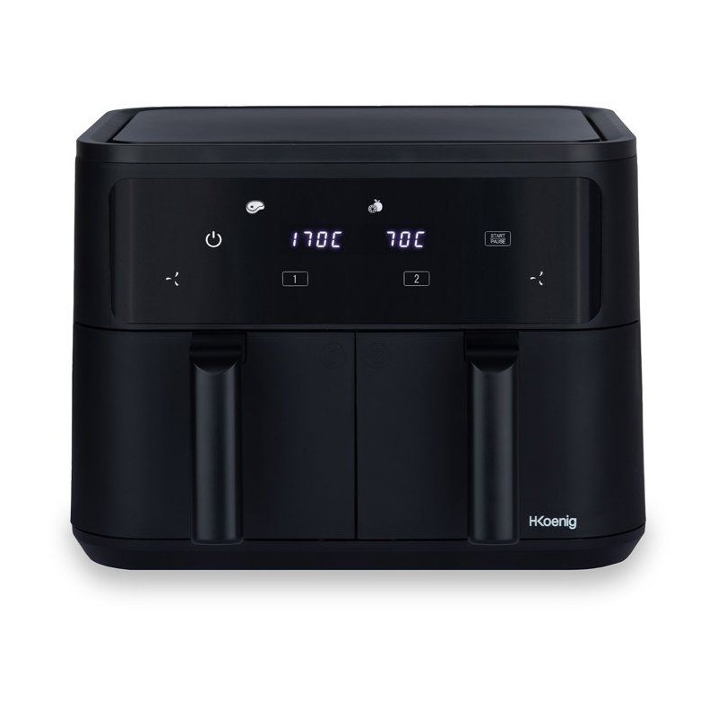 Friteuse sans huile HKoeNIG - FRY900 - Capacité 9L - Double cuve 4,5L - 8 programmes de cuisson - 2400W
