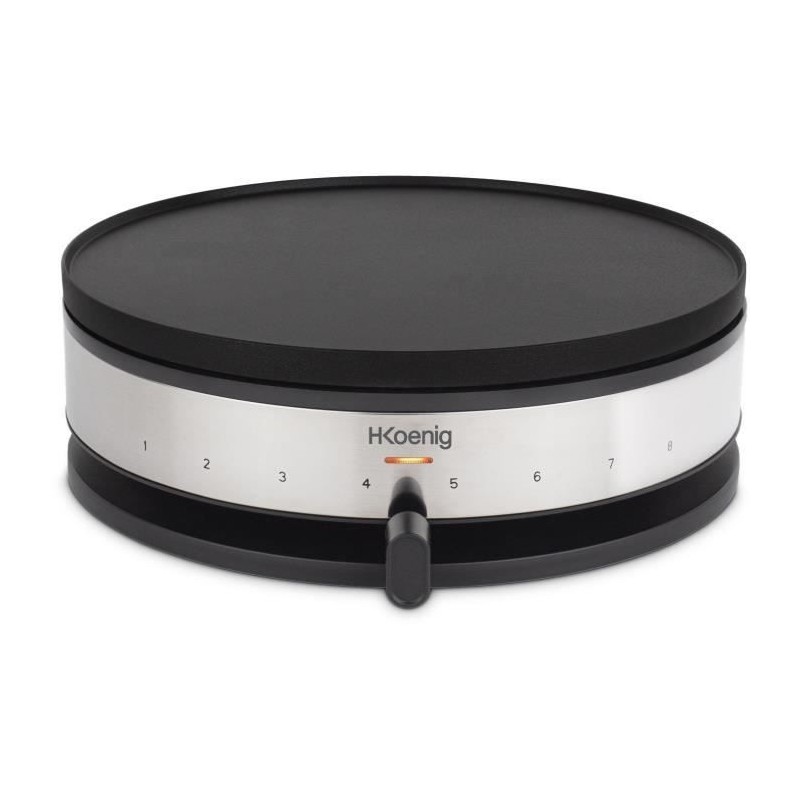 Crepiere HKoeNIG - KREP56 - Plaque réversible amovible - Surface de cuisson 33 cm - 1500W - Noir/Acier