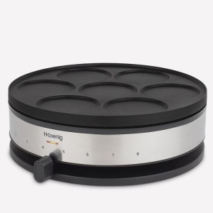 Crepiere HKoeNIG - KREP56 - Plaque réversible amovible - Surface de cuisson 33 cm - 1500W - Noir/Acier