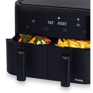 Friteuse sans huile HKoeNIG - FRY900 - Capacité 9L - Double cuve 4,5L - 8 programmes de cuisson - 2400W