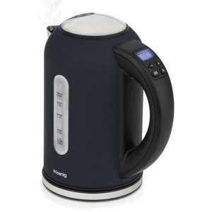Programmable kettle - HKoeNIG - Boe56 - 1.7L - 2200 W - Adjustable temperature - LCD screen - Matte midnight blue and stainless