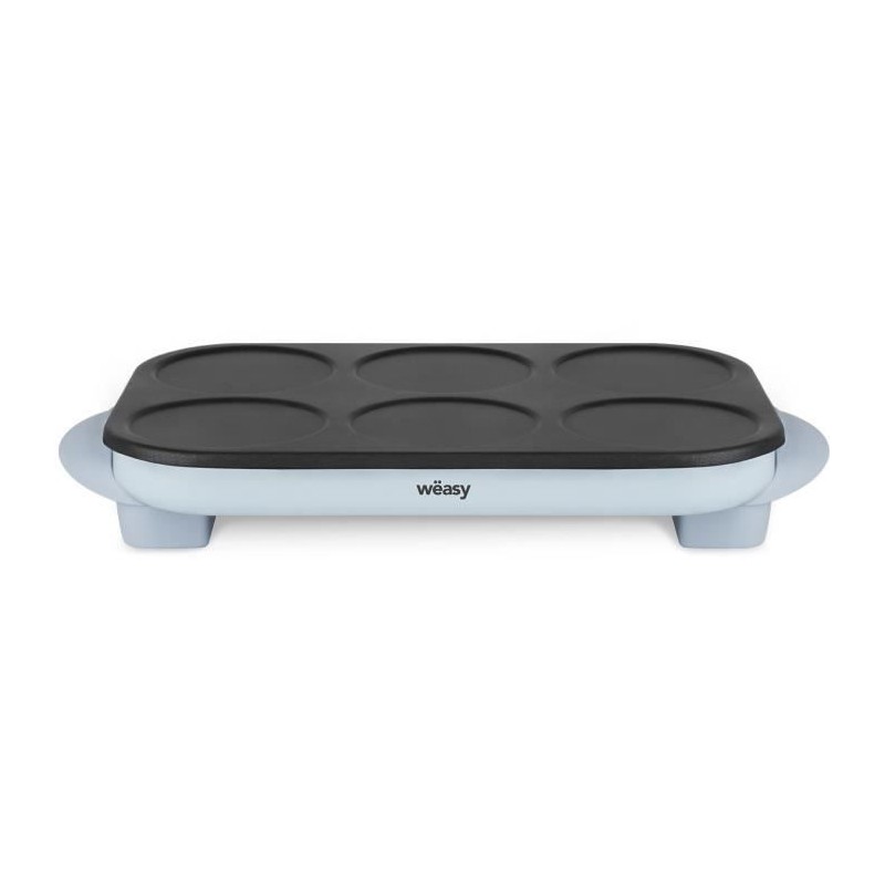 Crepiere WEASY - GOO60 - Crepes et Pancakes - 6 emplacements - Revetement anti-adhésif - Température jusqu'a 240°C - 1500W