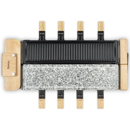 3-in-1-Raclettegerät WOD360 HKoeNIG: Raclette + Kochstein + Grill – 8 Personen – Kochfläche 41,5 x 21,2 cm – 1400 W