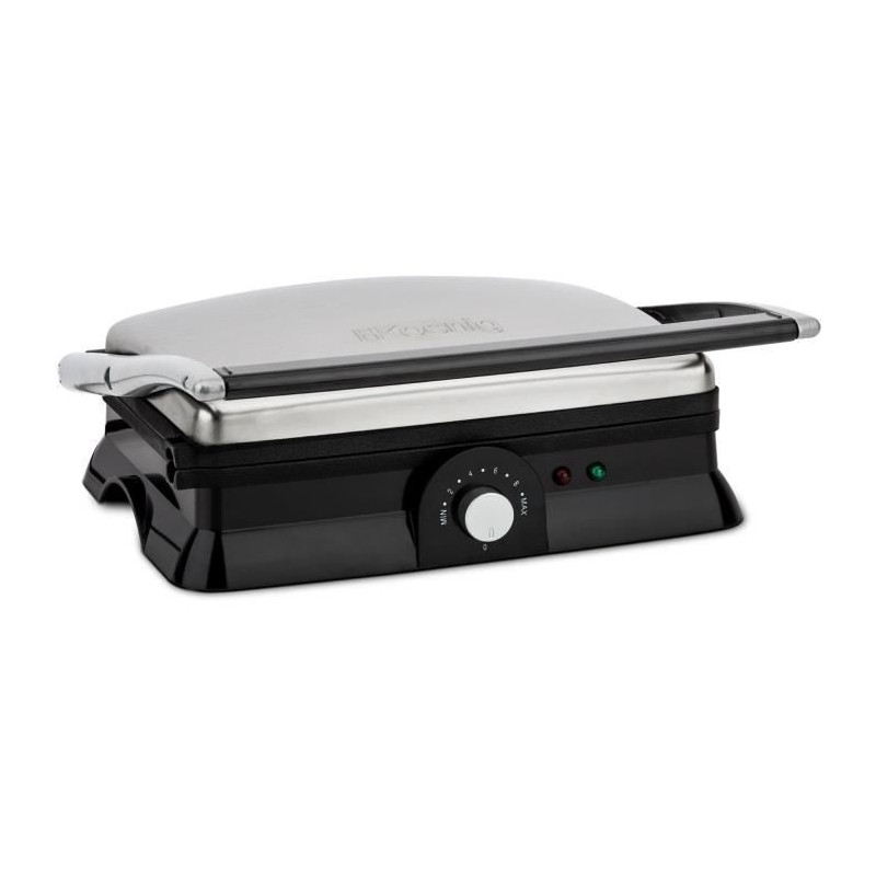 Grill électrique HKoeNIG - GR20 - Surface cuisson 29,7x23cm - Température réglable - 2000W - Inox