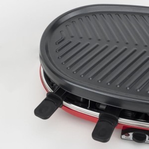 Appareil a raclette 4 en 1 HKoeNIG - RP418 - Juqu'a 8 personnes - 3 plaques interchangeables - Température réglable - 1500W