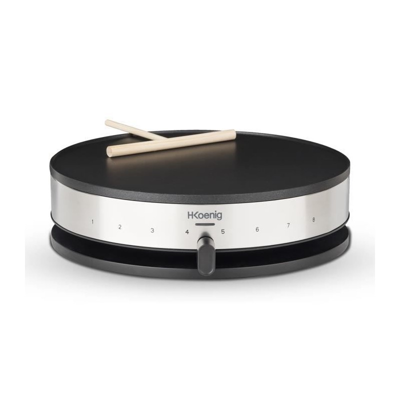 Crepiere HKoeNIG - KREP29 - Surface de cuisson 33cm - Revetement anti-adhésif - Température jusqu'a 230°C - 1300W - Bandeau I