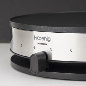 Crepiere HKoeNIG - KREP29 - Surface de cuisson 33cm - Revetement anti-adhésif - Température jusqu'a 230°C - 1300W - Bandeau I