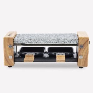 Appareil a raclette HKoeNIG - WOD2 - Jusqu'a 2 personnes - Pierre a cuire - Design Bois - 350W