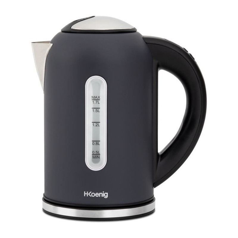 H.koenig / Boe52 - kettle - Capacity: 1.7 L - Adjustable temperature: 40 to 110 ° C - LCD screen - Power: 2200W - matt gray