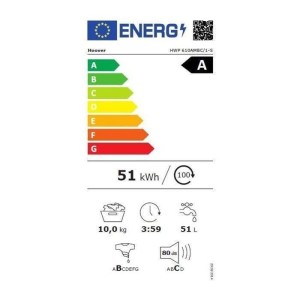 HOOVER HWP610AMBC / 1-S - Frontwaschmaschine - 10 kg - 1400 trs / min - A +++ - Weiß - Induktionsmotor