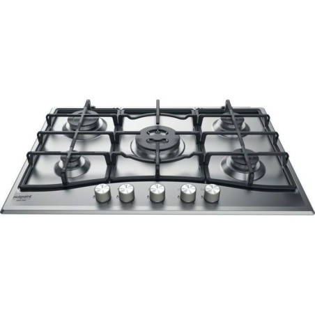 HOTPOINT PNN 751 IX Plaque de cuisson gaz - 5 foyers - 10,5kW - L75 x P51cm - Revetement inox - Inox