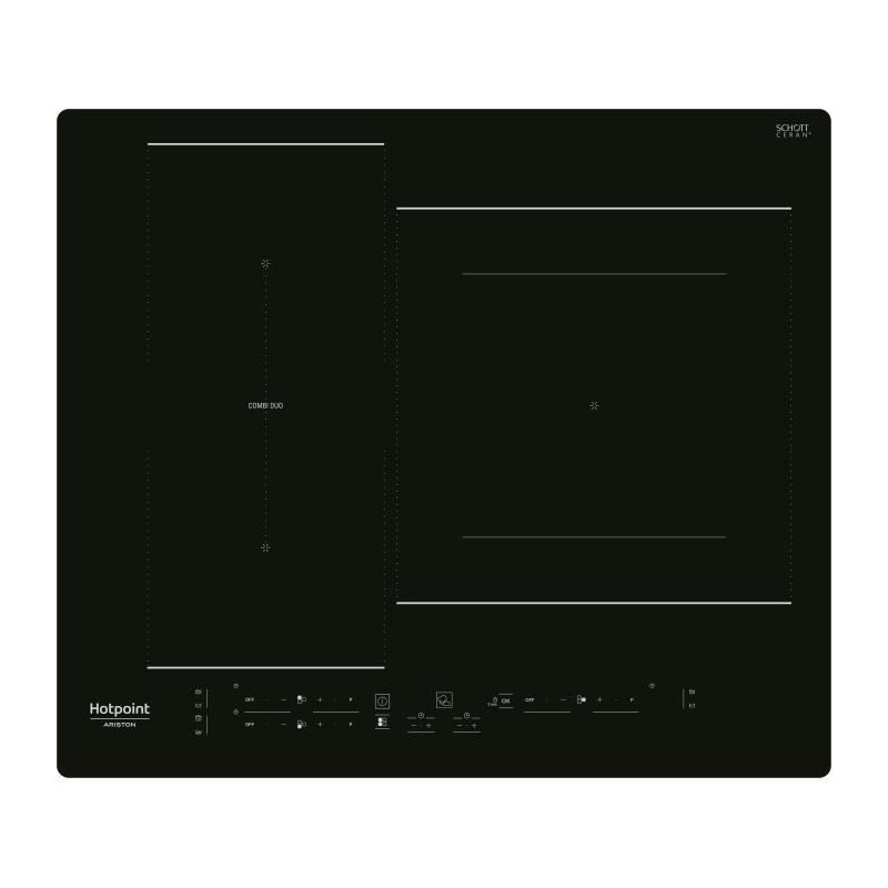 HOTPOINT HB2760BNE - Induktionskochfeld - 3 Zonen - 7200 W insgesamt - L 59 cmX T 51 cm - Schwarz