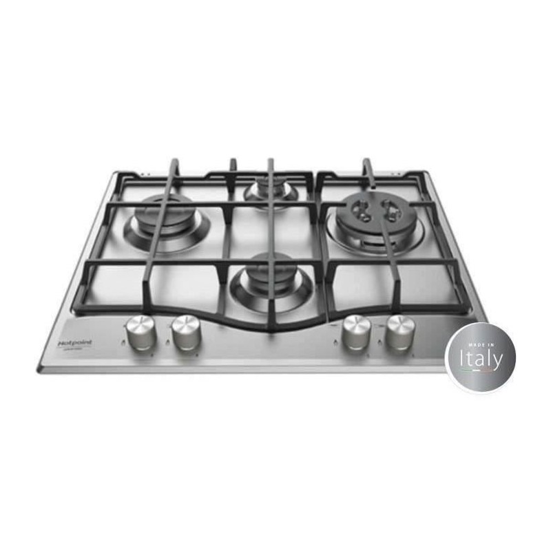 Plaque de cuisson Gaz - HOTPOINT - 4 foyers - L 60 x P51 cm - PNN 641 IX
