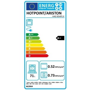 Einbaubackofen - Pyrolyse-Hydrolyse - Zwangswärme - HOTPOINT - HAO854PSX - Edelstahl - 71 L - A++
