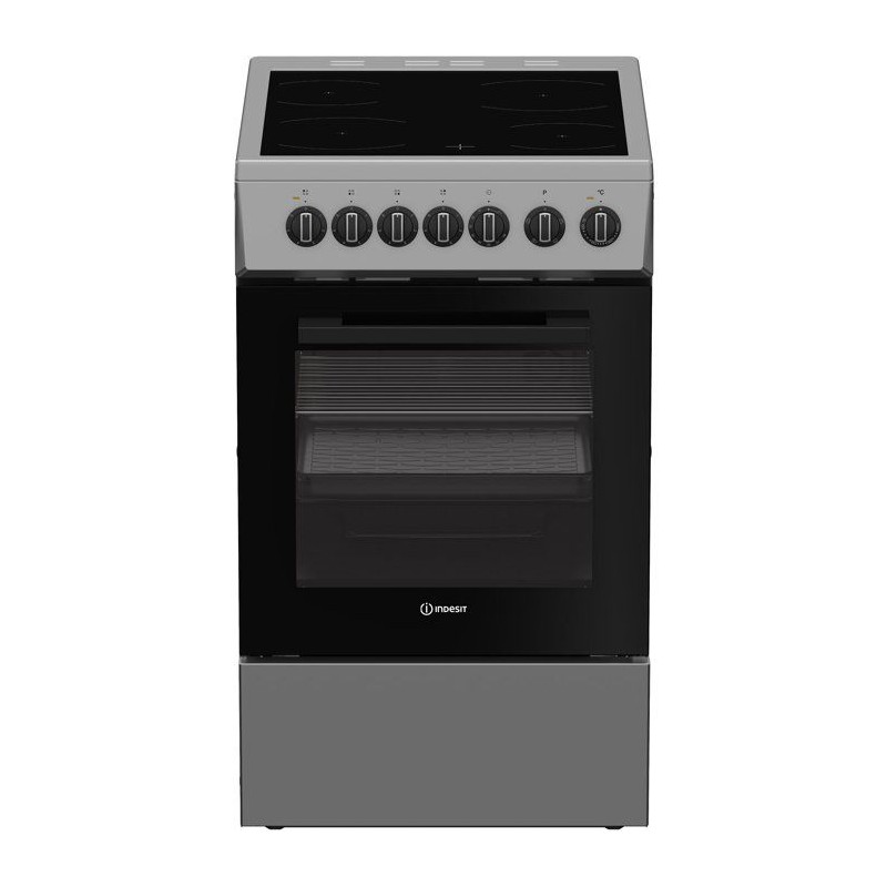 Cuisiniere vitrocéramique - INDESIT - I5V3PCS - 4 foyers - 7,7 KWh - L50 cm - Silver