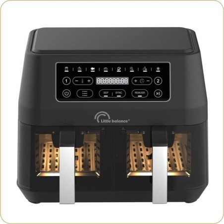 Diätfritteuse - LITTLE BALANCE - 8765 - Crousty Light Duo - 9 L - 2460 W - 9 Programme - Schwarz