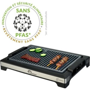 LITTLE BALANCE Elektrogrill - Easy Nopifas - Grillfläche 38 x 25 cm - PFAS-freie Mikrokeramikbeschichtung - 2000 W