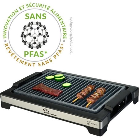 LITTLE BALANCE Elektrogrill - Easy Nopifas - Grillfläche 38 x 25 cm - PFAS-freie Mikrokeramikbeschichtung - 2000 W