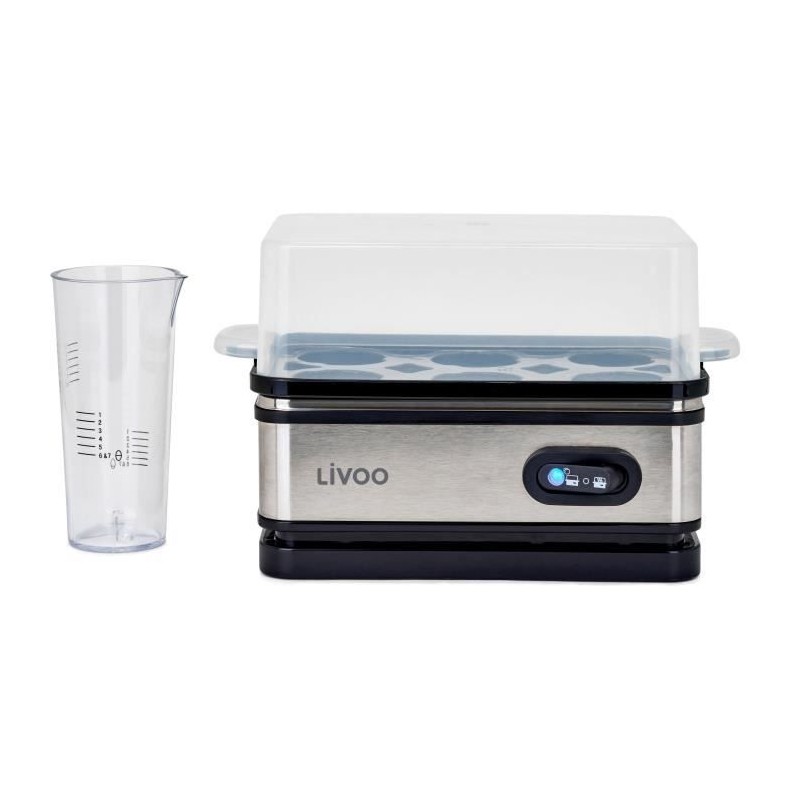 Egg cooker - LIVOO - DOC290 - 400W - 6 eggs - Stainless steel - Keep warm - Egg holder, lid and measuring cup